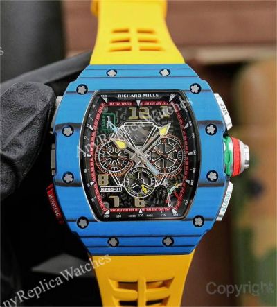 Swiss Quality Replica Richard Mille RM 65-01 Split-Seconds Blue Quartz TPT Case